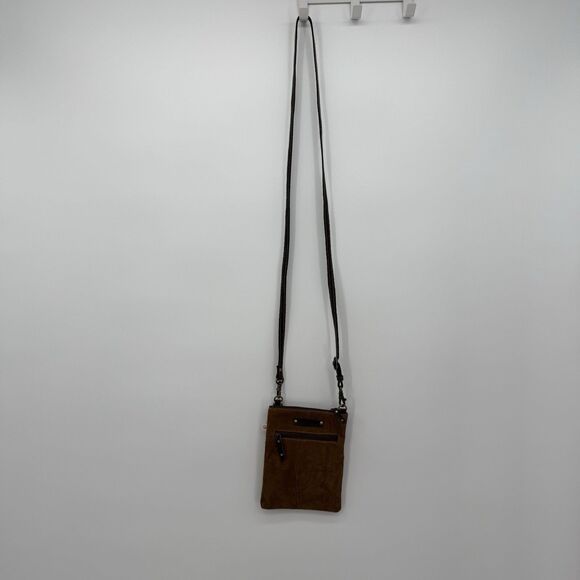 Vaan & Co Brown Leather Crossbody Thin Bag Travel Classic - Picture 5 of 9